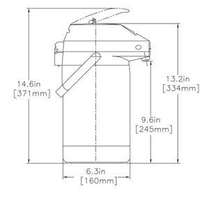 Bunn 2.5ltr Manual Airpot Flask Stainless Steel - 32125.0000