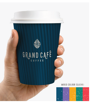 Grand Café Hu 16oz Ripple Multi-Coloured Cup x 620